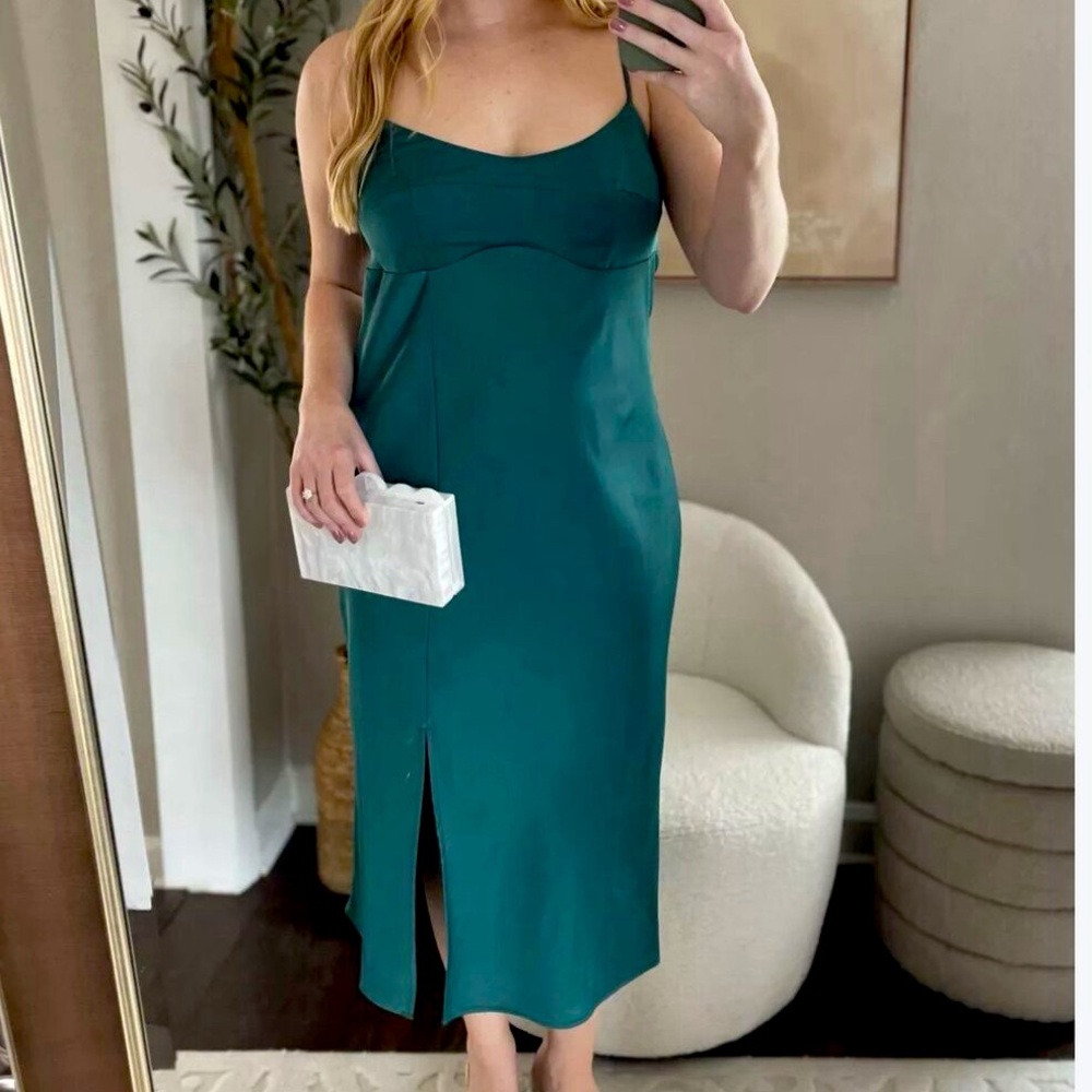 🌲 NWT A New Day Silky Green Dress Medium